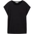 TOM TAILOR DENIM Damen Basic T-Shirt, schwarz, Gr. XL