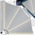 KESSER® Balkonfächer mit LED klappbar mit Wandhalterung 140x140cm Sichtschutz Balkon Windschutz Balkonsichtschutz Seitenmarkise witterungsbeständig inkl. Montagematerial