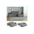 VitaliSpa Ecksofa mit Schlaffunktion 240 x 160 cm Grau - Eckcouch Sofa Couch Schlafsofa Taschenfederkern