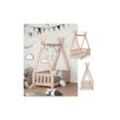 VITALISPA Kinderbett TIPI Indianer Bett Kinderhaus Holz Hausbett 70x140cm Natur