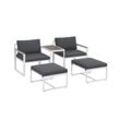 Juskys Gartenmöbel Sofa Set Bari - Metall Gartenlounge - Balkonmöbel - Balkon Garten Outdoor - Grau