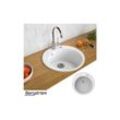 Granit Spüle Küchenspüle Einbauspüle Spülbecken+Drehexcenter+Siphon Weiß