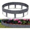 Uisebrt - 10Pcs Rasenkante Kunstoff 2.5m Beeteinfassung Steinoptik Palisade Beetumrandung Mähkante Gartenzaun für Garten Border Blumenbeet, LxH