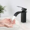 Cecipa - Waschtischarmatur Wasserhahn Bad Armatur Einhebelmischer Mischbatterie Waschbeckenarmatur für Badezimmer Waschbecken, Schwarz