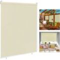 Uisebrt - Aussenrollo Senkrechtmarkise Rollo Beschattung Balkonrollo Aussen Sonnenschutzrollo Balkonrollo uv Schutz (180 140cm, Beige) - Beige