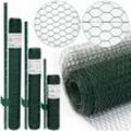 Maschendrahtzaun Set - 15m x 50cm Zaun - 12 Pfosten - 25x25 Zaunset Verzinkt Grün