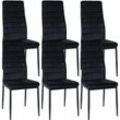 CLP - 6er Set Esszimmerstühle Mayfair schwarz Samt