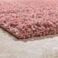 Bettumrandung Läufer Shaggy Teppich Langflor Uni Einfarbig Pink Läuferset 3 Tlg. 2mal 60x100 1mal 70x250 - Paco Home