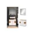 Vicco Badmöbel-Set Badezimmer-Möbel Bad-Schrank Eden Weiß Artisan modern Badezimmerschrank Waschbeckenunterschrank Spiegelschrank Schranktür Schrankfach