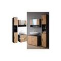 Vicco Badmöbelset Irma Anthrazit Eiche modern 80 cm 30 cm Badezimmerschrank Badschrank Badezimmermöbel Waschtischunterschrank Spiegelschrank Hochschrank Schranktür Schrankfach Schrankschublade