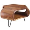 KADIMA DESIGN Massiver Couchtisch aus Sheesham Holz, Landhaus-Stil, Stauraum, 55x38x55 cm.