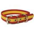 Hundehalsband mit spanischer Nylonflagge und Lederverstärkung 30 cm Exclusives Angebot