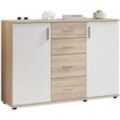 Kommode Beistellkommode Sideboard ca. 120 cm Bobby Sonoma Eiche / weiss