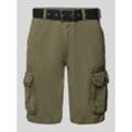 Regular Fit Cargoshorts mit Stoffgürtel Modell 'DURRAS'