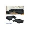 VICCO XXL Ecksofa mit Schlaffunktion Schwarz - Couch Ecksofa Schlafsofa Taschenfederkern Polstereck