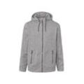 Strickfleece-Jacke - Grau/Meliert - Gr.: S