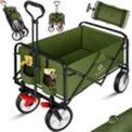 KESSER® Bollerwagen faltbar Handwagen Transportkarre Gerätewagen inkl. 2 Netztaschen & Cover klappbar PVC-Reifen bis 80 kg Tragkraft transportwagen Gartenanhänger ohne Dach