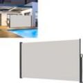 UISEBRT Seitenmarkise Ausziehbar Sichtschutz 160 x 300cm - Markise Seitensichtschutz Windschutz fuer Terrasse, Balkon, Garten (Grau) - Grau