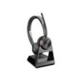 Poly Savi 7220 Office Stereo Headset-System On-Ear mit Basisstation (DECT)