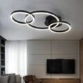 Design Deckenleuchte Deckenlampe Wohnzimmerlampe, 3 Ringe, Metall Acryl, 760 Lumen 24 Watt LED 3000 Kelvin, LxBxH 55 x 30 x 7 cm