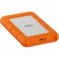 LACIE Rugged USB-C Festplatte, 1 TB HDD, 2,5 Zoll, extern, Silber/Orange