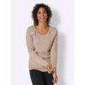 Wollpullover CREATION L PREMIUM "Kaschmir-Merino-Pullover" Gr. 36, beige (elfenbein) Damen Pullover