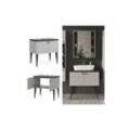 Vicco Waschtischunterschrank Gerta, 80 x 79 cm, Grau-Schwarz, Unterschrank Badezimmer