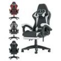 Bigzzia - Gaming Stuhl mit Fußstütze Gaming Stühle Gamer Stühle Ergonomisch mit Lendenkissen + Kopfstütze Gaming Chair Höhenverstellbar Computerstuhl