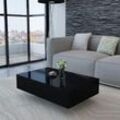 Couchtisch,Sofatisch Kaffeetisch, Wohnzimmertisch im Industrie-Design Hochglanz Schwarz -FV25675 - Schwarz