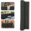 UISEBRT Sichtschutzmatte PVC Sichtschutzzaun Windschutz Sonnenschutz fuer Balkon, Garten und Terrasse, 120x300cm, Grau