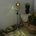 Led Außen Solar Steck Leuchte Blume Crackle-Glas Kugel Lampe Garten Strahler gold-grün Erdspieß