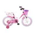 Rose Kinderfahrrad - Mädchen - 16 Zoll - Pink/Weiß - 95% zusammengebaut