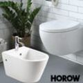 Horow - Toilette und Bidet Set Spülrandlos Hänge Wand wc mit softclose WC-Sitz abnehmbar + Hänge Bidet