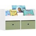 KMB81-W Kindergarderobe Kinderregal Bücherregal für Kinder Wandregal Hängeregal Wandgarderobe Garderobenleiste Kinder weiß bht ca. 60x36x20cm - Sobuy