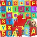 Kidiz® 86 teilige Puzzlematte Kinderspielteppich Spielmatte Spielteppich Schaumstoffmatte Kinderteppich Puzzle Zahlen und Buchstaben Schutzmatte Bunt