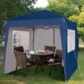 Mcc® 2x2 Meter Pavillon, Gartenpavillon, Faltpavillon, Festzelt, Partyzelt, mit 4 Abnehmbaren Seitenteilen, Blau