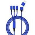 Smrter - USB-Ladekabel usb 2.0 usb-a Stecker, usb-c® Stecker, Apple Lightning Stecker 1.20 m Blau smr