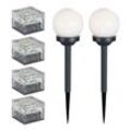 6x led Solar Außen Erdspieß Steck Lampen Kugel Garten Eis Würfel Stein Lampen