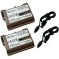 Trade-shop - 2x Li-Ion Kamera-Akku 7,2V / 2600mAh inkl. usb-c Ladekabel kompatibel mit Nikon D800E, D810, D810A, D8000, 1 V1, WT-7, D780, D810E, D880