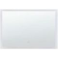 Beliani - Badspiegel Silber / Transparent 80 x 60 cm mit led Beleuchtung rechteckig Elegant Modern