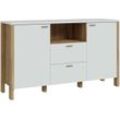 FORTE Sideboard, grau|weiß