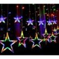 12 led Sterne 2,5 Meter led Sternenvorhang Lichterkette 8 Programme/Funktion einstellbar zum Schmücken Deko Party Licht Beleuchtung - Bunt