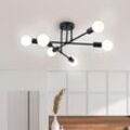 Deckenleuchte 6x E27 Pendelleuchte Vintage Industrial Innenlicht Lampe für Küche Schlafzimmer Wohnzimmer Schwarz