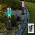 Sockelleuchte dimmbar mit Fernbedienung led Wegelampe Außenstehlampe mit Bewegungsmelder , rgb Farbwechsel, Edelstahl Kunststoff, 8,5W 806lm