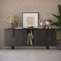 Sideboard mit 4 Türen und offenem Fach 165x83h cm Farbe Palisander schwarz - Zaira