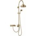 Duschset Gold Aufputz Duschsystem Regendusche Nostalgie Retro Vintage - Paulgurkes