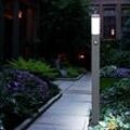 Etc-shop - Garten Steh Lampe Außen Beleuchtung Edelstahl Bewegungsmelder Säule anthrazit Terrassen Wege Leuchte im Set inkl. led Leuchtmittel