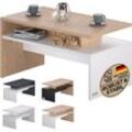 Casaria - Couchtisch mit Ablage Stauraum 95x55x50cm Kratzfest Holz Modern Groß Wohnzimmer Sofa Couch Tisch Beistelltisch weiß sonoma eiche