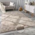 Teppich Wohnzimmer Kunstfell Plüsch Hochflor Shaggy Weich Verschied. Farben Beige, 60x90 cm - Paco Home