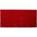 Beliani - Läufer Teppich Rot Polyester 80 x 150 cm Rechteckig Hochflor Modern Maschinengetuftet Fußbodenheizung Geeignet Wohnzimmer Schlafzimmer Flur